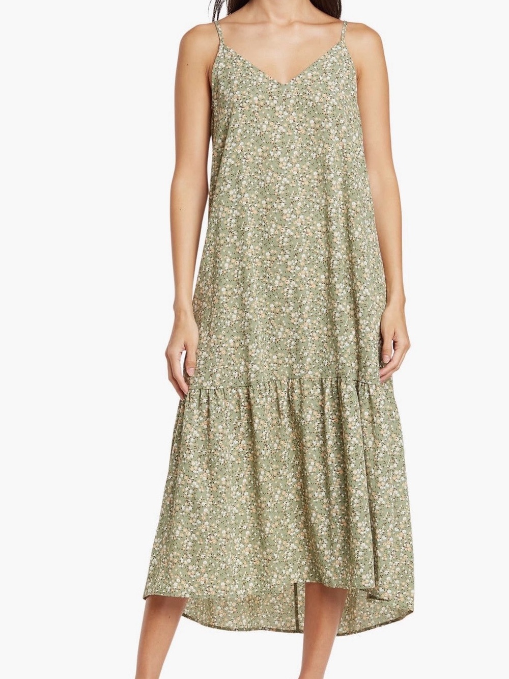 Ditsy Floral Maxi Dress in Sage Green